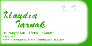 klaudia tarnok business card